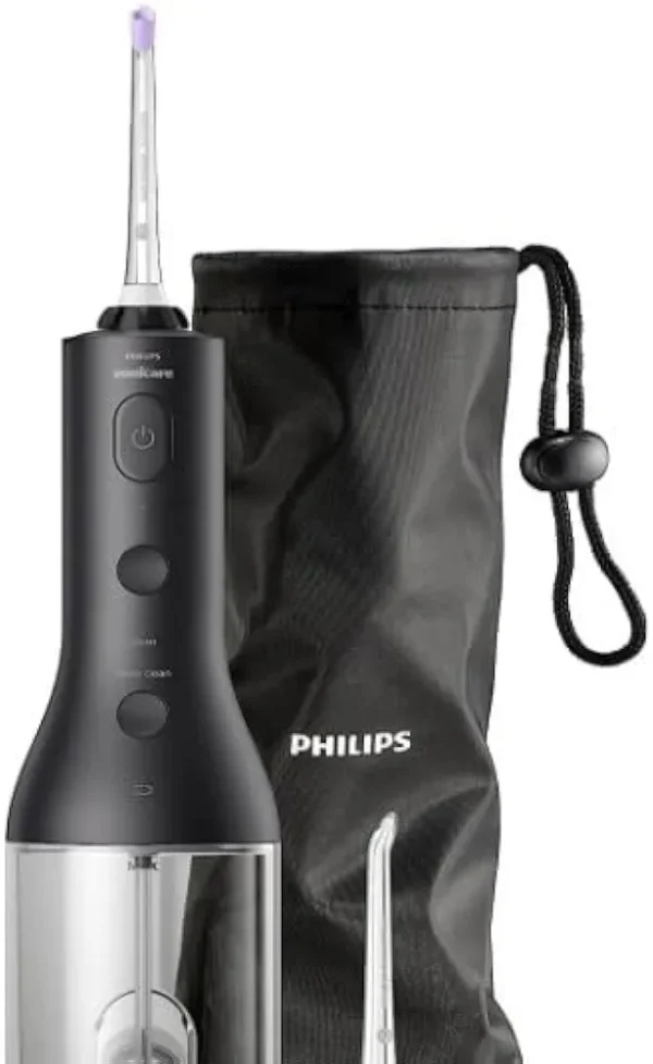 Philips Sonicare Cordless Power Flosser 3000 Oral Irrigator - Water Flosser for Teeth, Gums and Dental Care, Black (Model HX3826/33)
