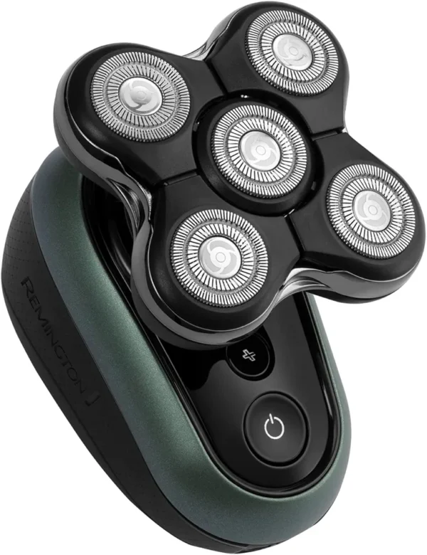 Remington RX7 Electric Head Shaver for Bald Men (Cordless, 60-Min Usage, USB, 5 Cutting Heads Skin Close Results (0.2mm), Turbo, Wet & Dry, Easy Clean, Waterproof, Pop-up Trimmer, Travel Pouch) XR1600